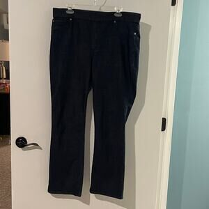 Kim Rogers Tummy Ctrl Pull On Jeans Womens 16 Avg Dark Wash Stretch Straight Leg